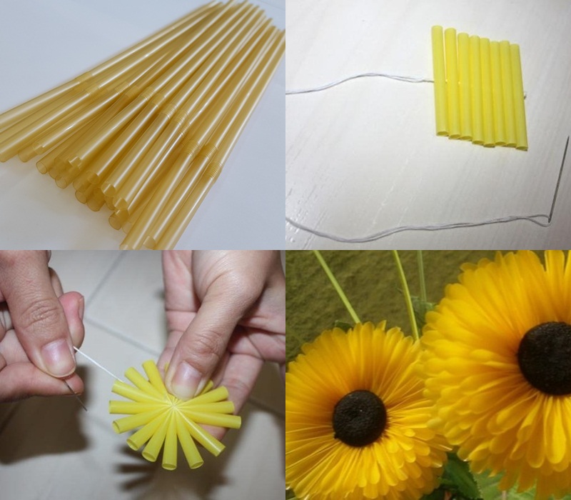 Blogpelajar Cara Membuat Bunga Matahari Dari Sedotan
