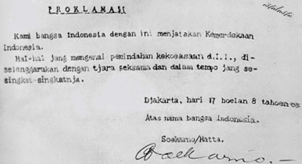 ASLI Naskah Teks Proklamasi Kemerdekaan Indonesia 1945
